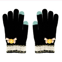 Gloves pentru touch screens Negru WITH FLOWER