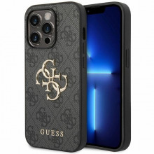 Husa Originala GUESS 4G Big Metal Logo GUHCP15L4GMGGR pentru Iphone 15 Pro grey