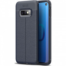 Husa Samsung Galaxy S10e - Husa Bleumarin din TPU cu Design de Tip Piele