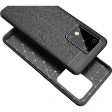 Husa Samsung Galaxy S20 ULTRA - Husa Rosie din TPU cu Design de Tip Piele