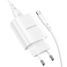 Borofone Incarcator priza BN1 Innovative - USB - 2,1A with USB to Type C white