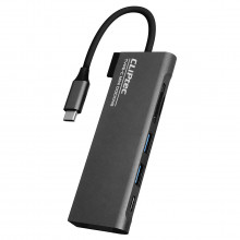 Cliptec Adaptor HUB - Tip C to 2xUSB 3.1 + Tip C + SD/microSD - Dock-5 RZH720 gri