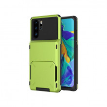 Husa Huawei P30 Lite - Book Type Card Holder, verde, HWP30LITE-005