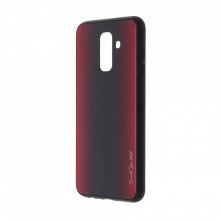 Husa pentru Samsung Galaxy A6 PLUS (2018) - Husa Pro Shield Glass Rosu cu Efect Gradient