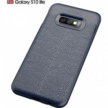 Husa Samsung Galaxy S10e - Husa Bleumarin din TPU cu Design de Tip Piele