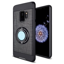 Husa Samsung Galaxy S9 Neagra Dublu Strat Cu Inel Rotativ