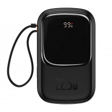 Baseus Power Bank 20000mAh Qpow Pro - USB + Type C - PD 22,5W with Type C Cablu (PPQD060301) Negru
