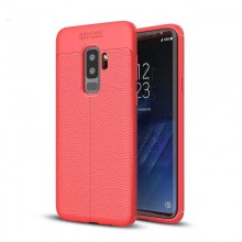 Husa Samsung Galaxy S9 PLUS Rosie din TPU cu Design de Tip Piele