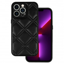 Leather 3D Carcasa pentru Iphone 13 design 3 Negru