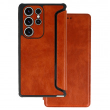 Razor Leather Book Carcasa pentru Samsung Galaxy A22 5G brown