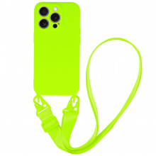 Strap Silicone Case for Iphone 15 Plus design 2 lime
