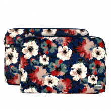 Wonder Sleeve Laptop 13-14 inches Albastru and camellias