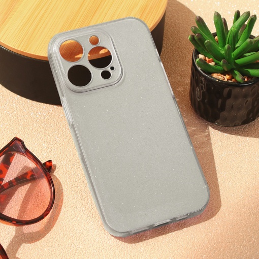 Torbica Sparkle Dust za iPhone 15 Pro 6.1 srebrna
