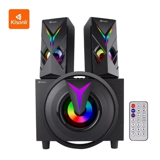 Zvucnik Kisonli TM-1000U 2.1 sistem remote Bluetooth microSD LED crni