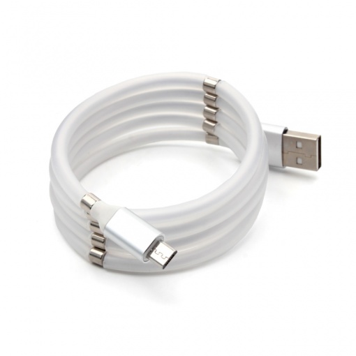 Кабель для передачи данных магнитный micro USB белый