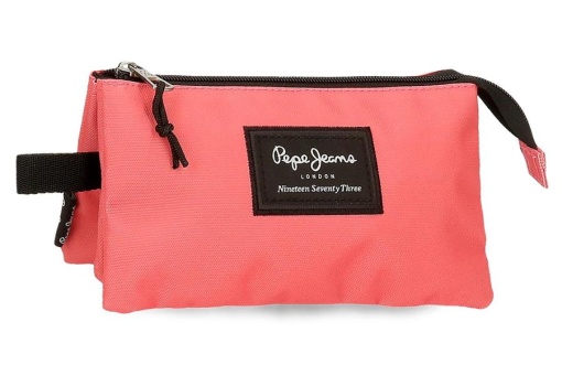Пенал PEPE JEANS с 3 отделениями - Коралловый
