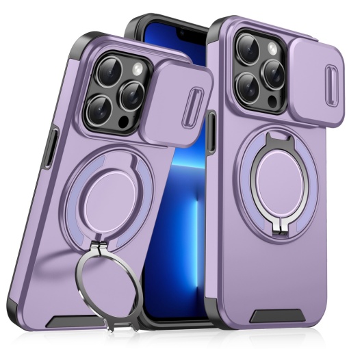 Чехол-подставка CamShield Ring для iPhone 13 Pro 6.1 фиолетовый