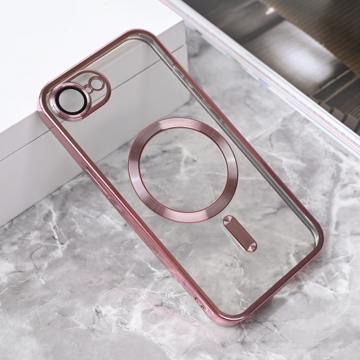 Чехол Magsafe Lux для iPhone 16E розовый