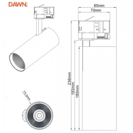 LED REF SINSKI JM-4069 20W 4000K 36° CRNI TROFAZNI