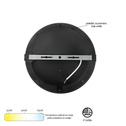 СВЕТОДИОДНЫЙ ПЛАФОНЬЕРА MONA-200-20W 3000/4000/6500К IP65 CRNA