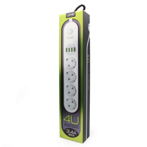Удлинитель LDNIO SE4432 4 розетки 4xUSB 2м