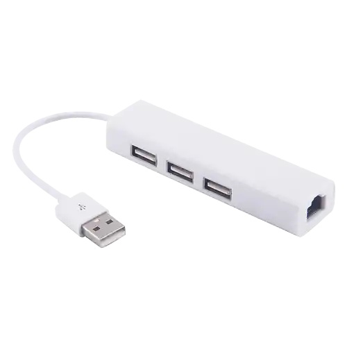 Adapter konverter USB 2.0- RJ45/3xUSB 2.0 Linkom