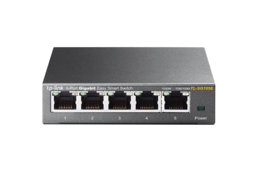 Коммутатор TP-LINK TL-SG105E Gigabit/5x RJ45/10/100/1000 Мбит/с/eSmart/настольный металлический корпус
