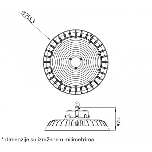 Светодиодный отражатель DAWN HBB-150W 4000K 90° IP65