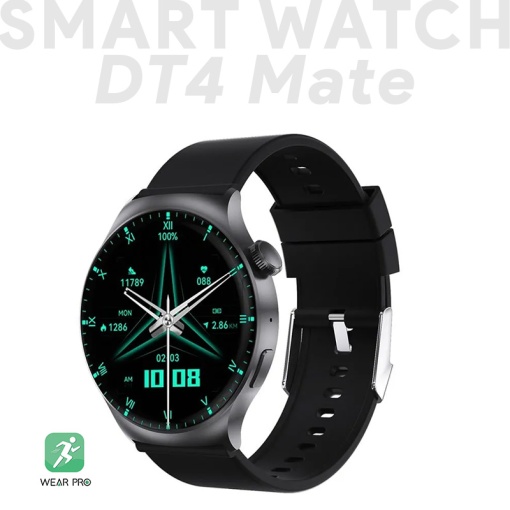Умные часы DT4 Mate черные (силиконовый браслет)