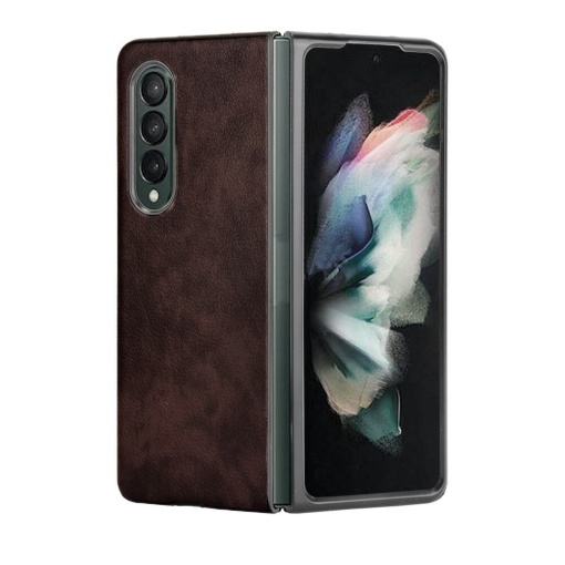 Кожаный чехол для Samsung F936B Galaxy Z Fold 4 5G, коричневый