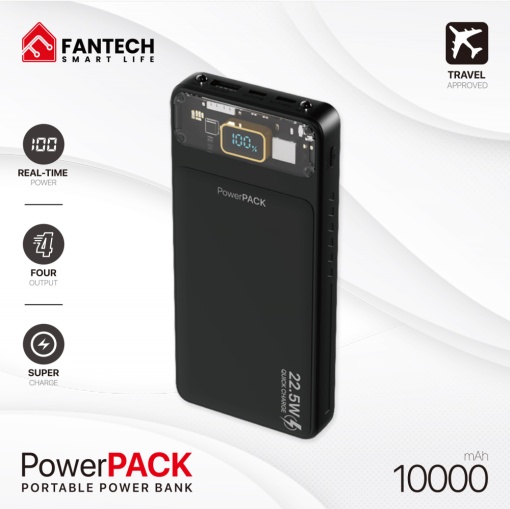 Портативный внешний аккумулятор Fantech T1 10000 мАч QC, PD, 22,5 Вт, черный