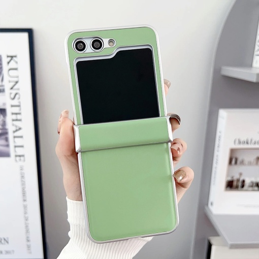 Чехол из цветной кожи для Samsung Z Flip, зеленый