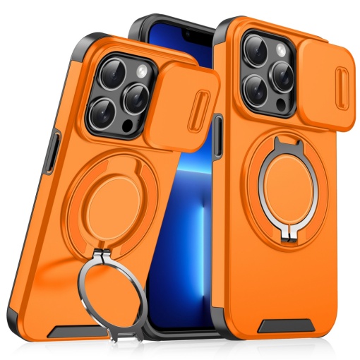 Чехол-подставка CamShield Ring для iPhone 13 Pro 6.1, оранжевый