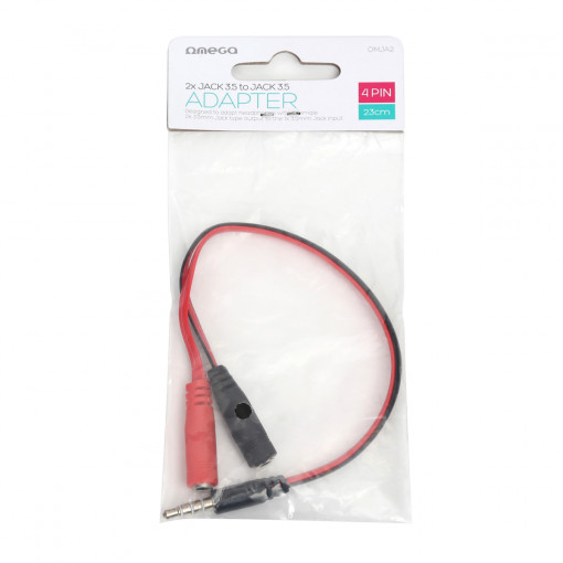 Adapter Omega OMJA2 2x jack 3.5-jack 3.5