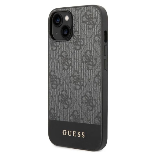 Torbica Guess Hc PC/TPU 4G Pu Bottom Stripe za iPhone 15 6.1 siva (GUHCP15SG4GLGR)