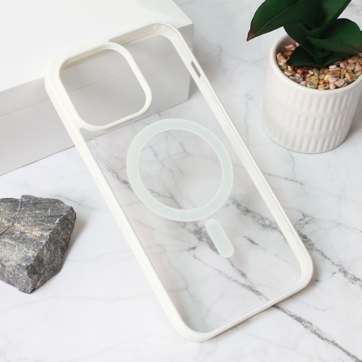 Torbica Magsafe Frame Color za iPhone 15 Pro Max 6.7 bela