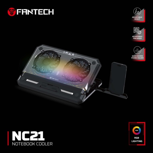 Кулер для ноутбука Fantech NC21 RGB черный