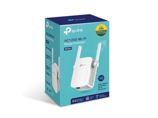 Расширенный домашний адаптер TP-LINK RE305 Wi-Fi/AC1200/867Mbps/300Mpbs/2 внешних антенны
