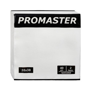 Салфетка Promaster 38x38, белая, 2-х сложенная. 800 шт. (20x40/1)
