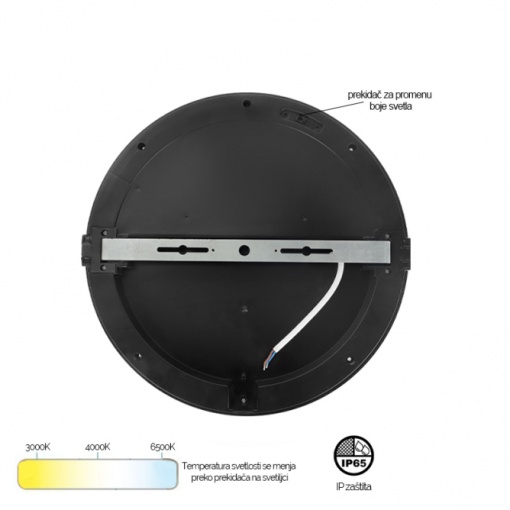 СВЕТОДИОДНЫЙ ПЛАФОНЬЕРА MONA-300-30W 3000/4000/6500K IP65 CRNA