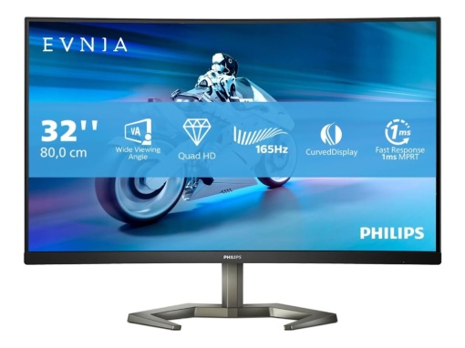 Monitor PHILIPS 32M1C5500VL/00 31,5"/VA,zakrivljen/2560x1440/165Hz/1ms MPRT/HDMIx2,DP/freesync/crna
