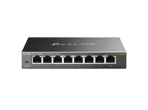 Коммутатор TP-LINK TL-SG108E Gigabit/8x RJ45/10/100/1000 Мбит/с/eSmart/настольный, металлический корпус