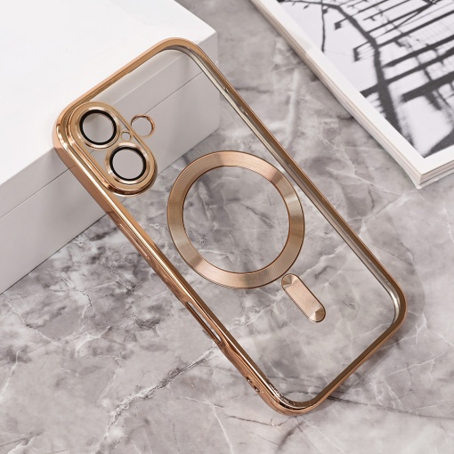 Чехол Magsafe Lux для iPhone 16 6.1 золотой