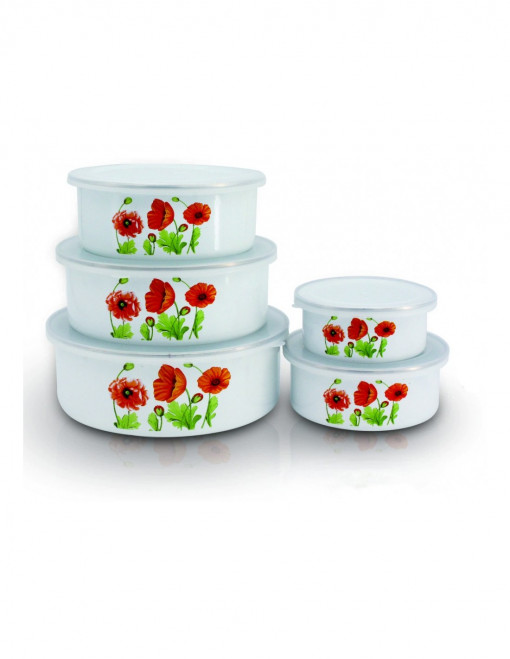 Ящики для продуктов R51212B5 эмалированные 5 шт.