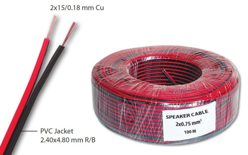Zvučnički kabl 2x0.75 mm2 R/B