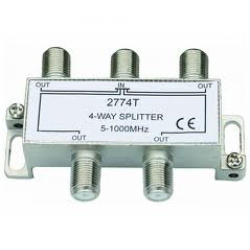 Razdelnik (spliter) 1/4, F konektor 5-1000 MHz