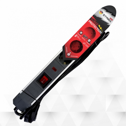 Удлинитель STARK Pro Surge 1,8м, 3 розетки, выключатель