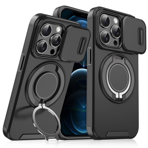Чехол-подставка CamShield Ring для iPhone 12 Pro Max, черный