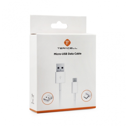 Data kabl Teracell Plus 2.4A micro USB beli 2m