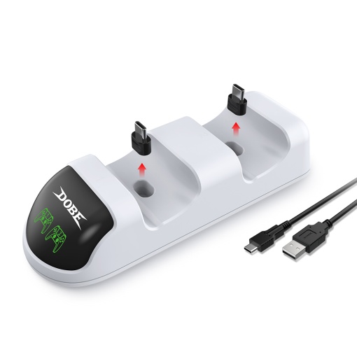 Dobe TP5-0506 stalak-punjac za dva gamepada PS5 beli